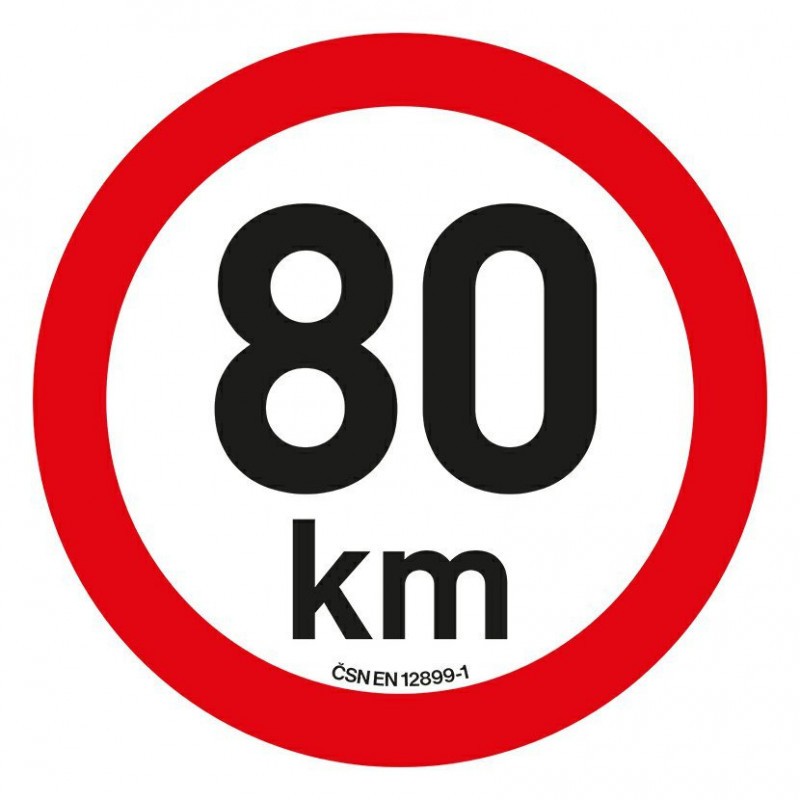 Samolepka omezení rychlosti 80km/h (20 cm) Compass