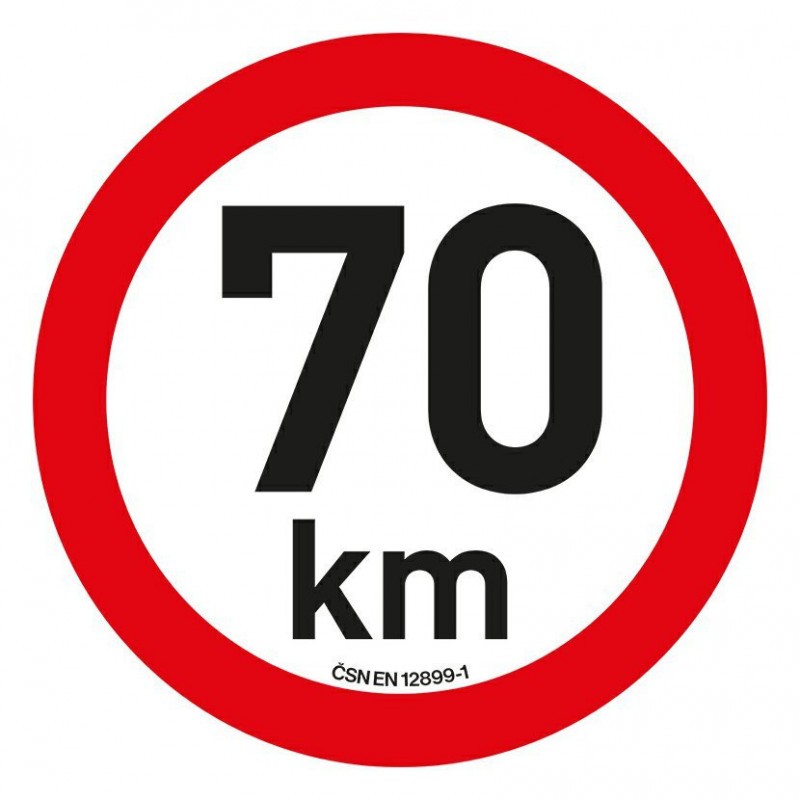 Samolepka omezení rychlosti 70km/h (20 cm) Compass