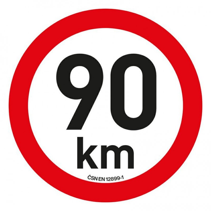 Samolepka omezení rychlosti 90km/h (20 cm) Compass